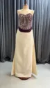 Laurent Burgundy & Cream Gown